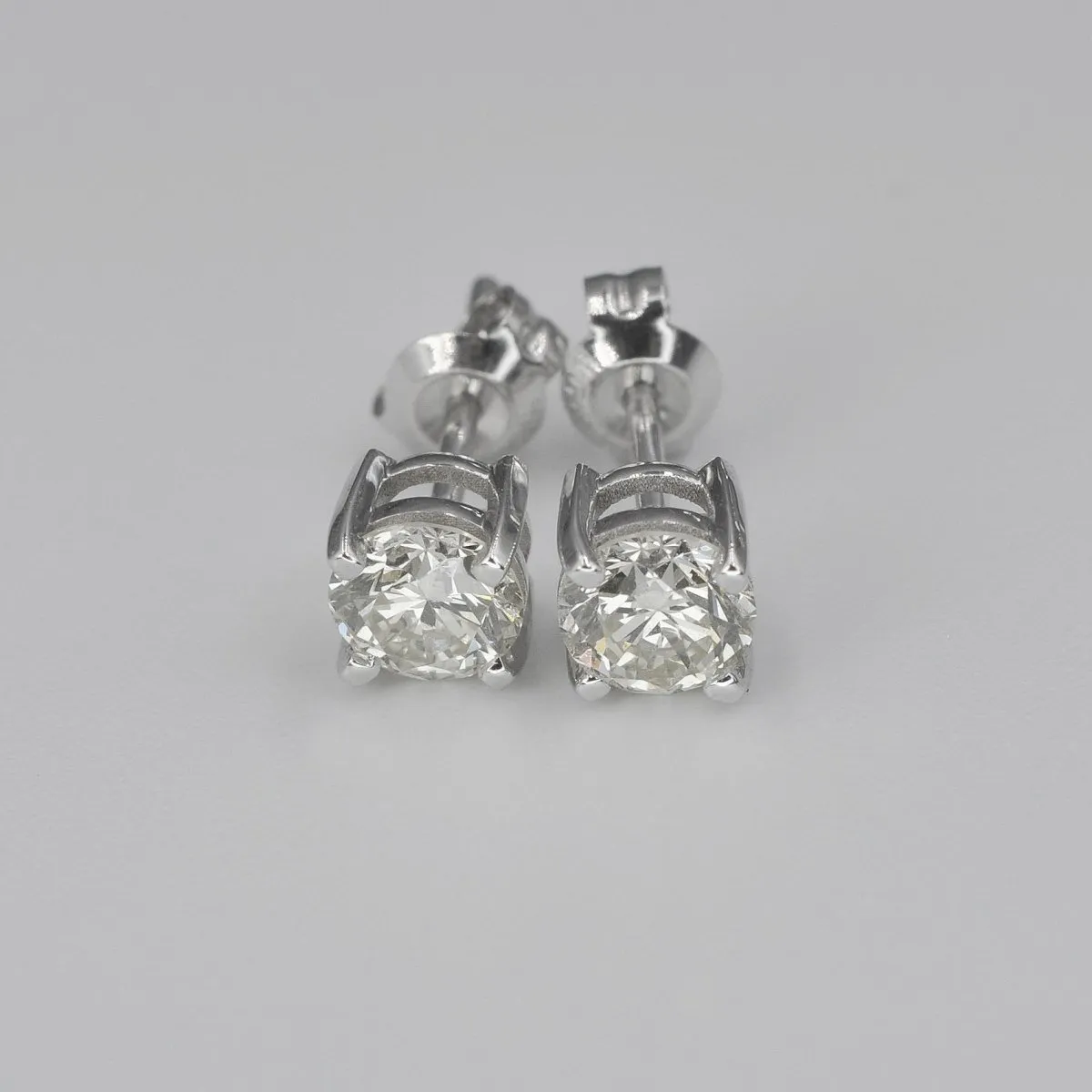 Bargain 0.50 CT Round Cut Diamond Stud Earrings in 14KT White Gold