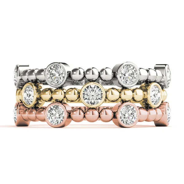 Bead & Bezel Women's Diamond Stacker Wedding Ring