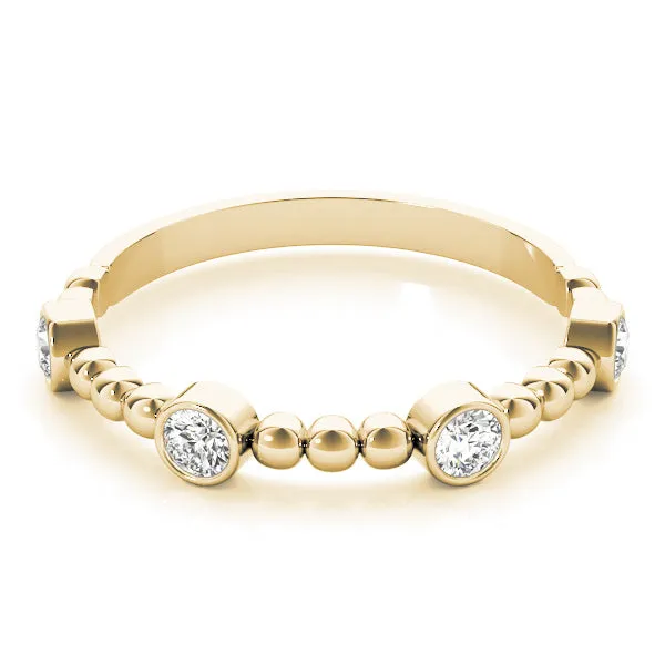 Bead & Bezel Women's Diamond Stacker Wedding Ring