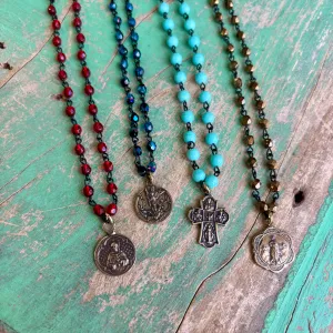 Beaded Faith Bronze Necklace