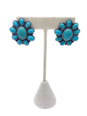 Becci Turquoise Floral Stud Earrings