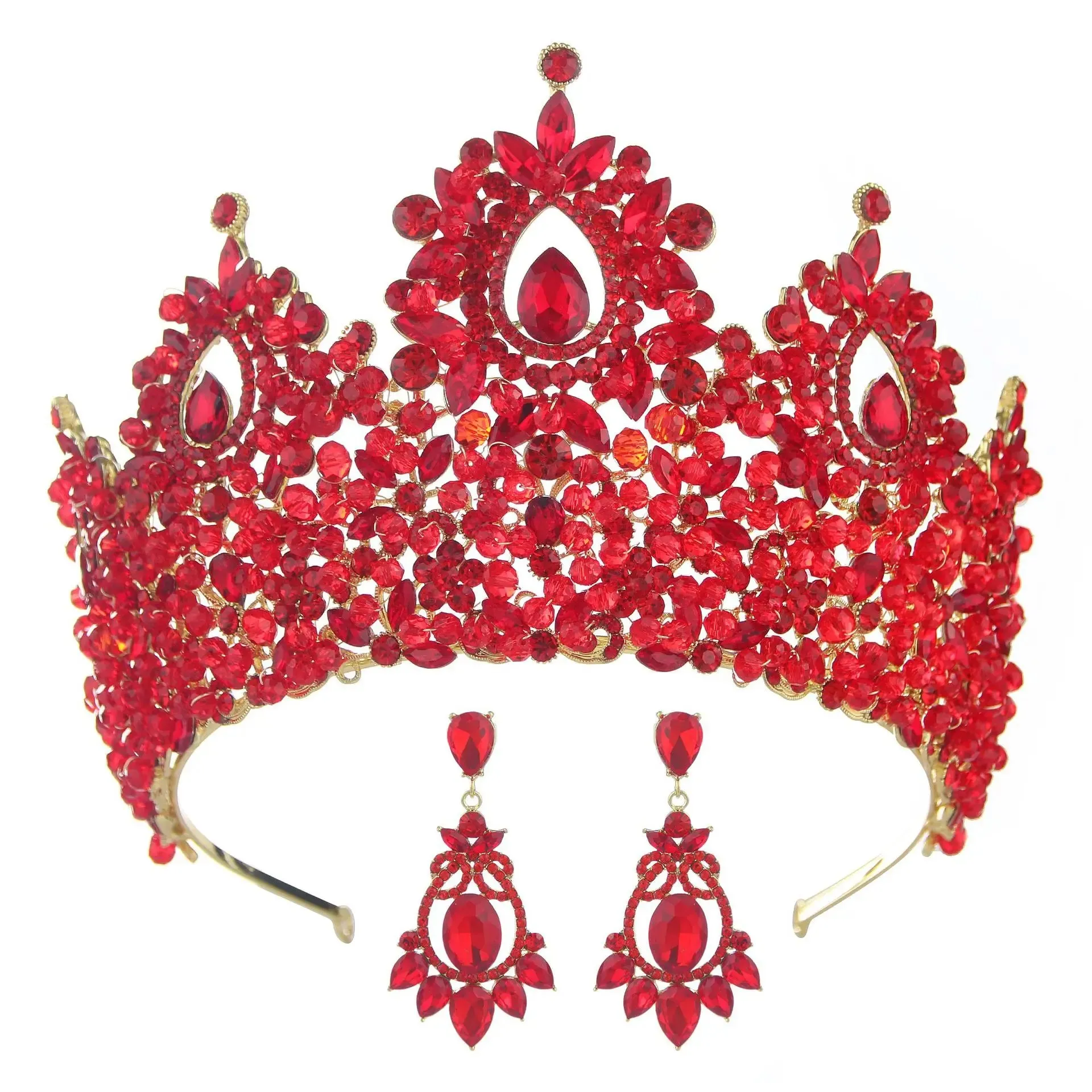 Big Crystal Royal Queen Crown Party Tiara Pageant Hair Accessories