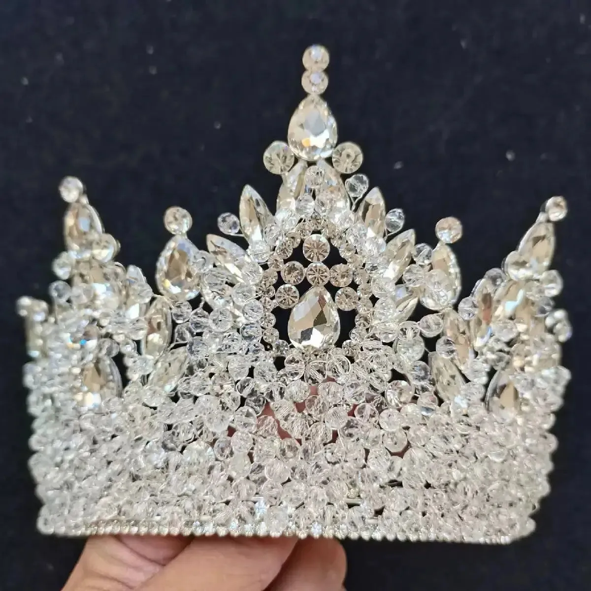 Big Crystal Royal Queen Crown Party Tiara Pageant Hair Accessories