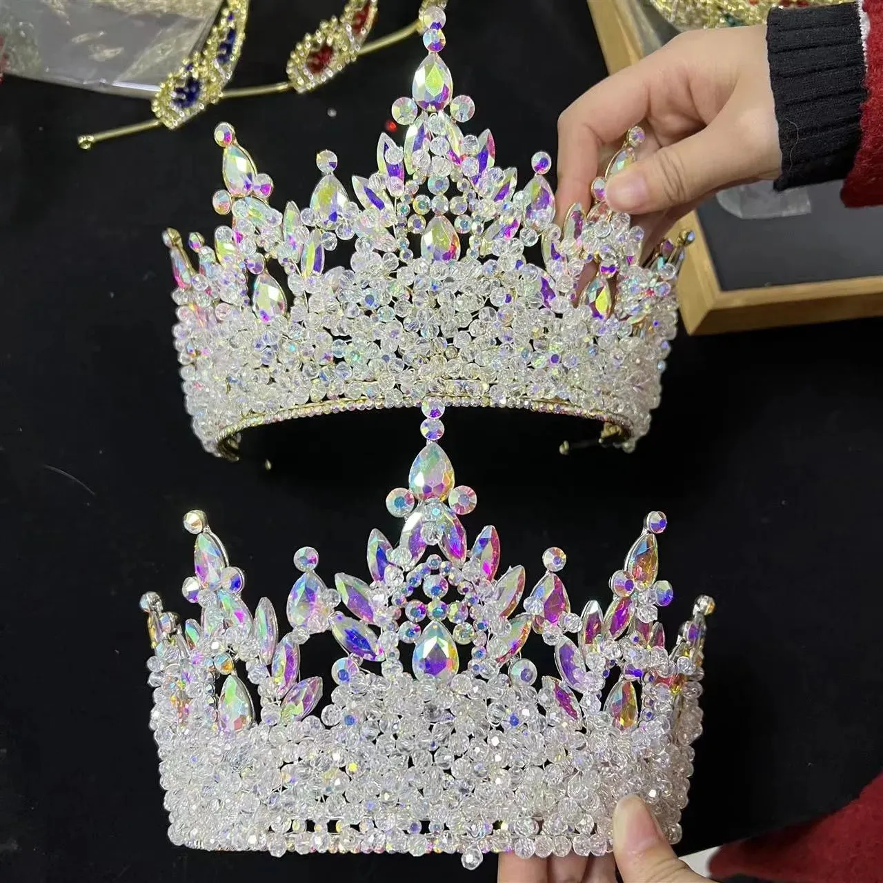 Big Crystal Royal Queen Crown Party Tiara Pageant Hair Accessories