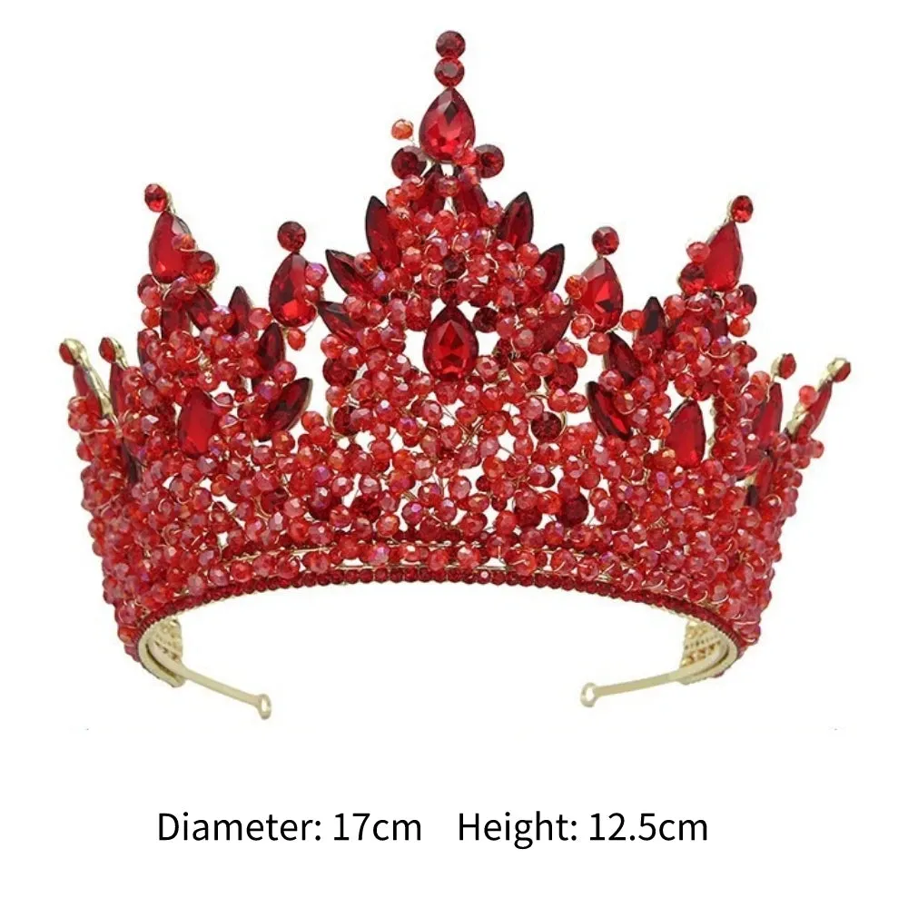 Big Crystal Royal Queen Crown Party Tiara Pageant Hair Accessories