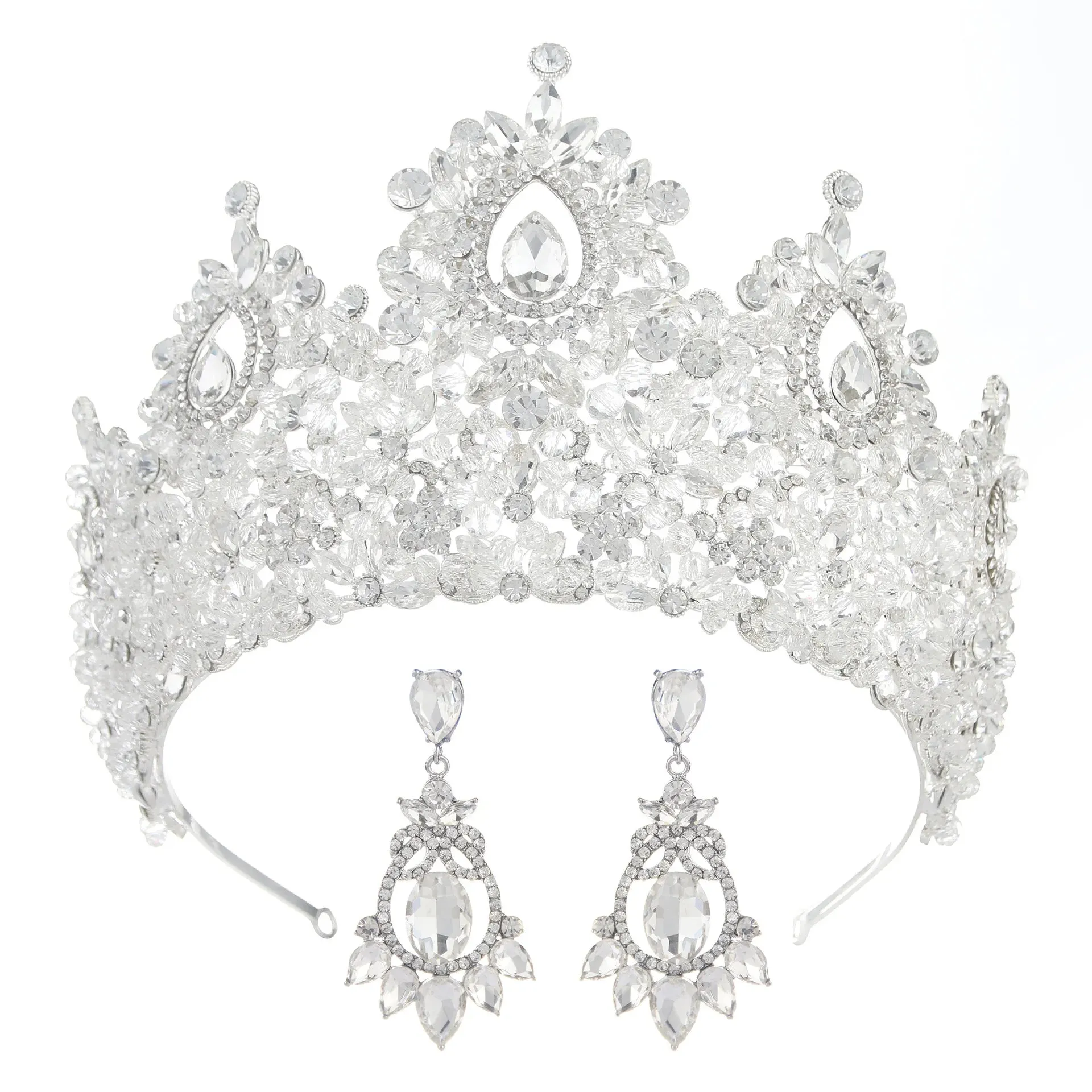 Big Crystal Royal Queen Crown Party Tiara Pageant Hair Accessories