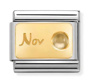 Birthstone 11 - November (Citrine) Gold Charm