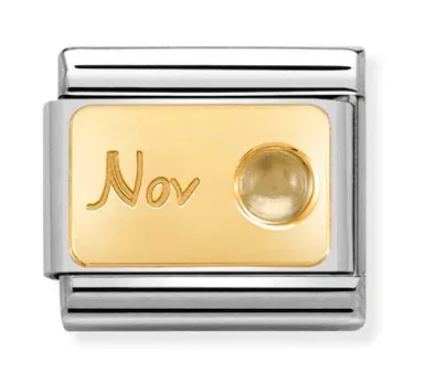 Birthstone 11 - November (Citrine) Gold Charm