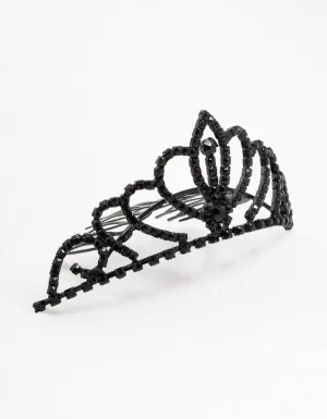 Black Coated Classic Mini Tiara Comb