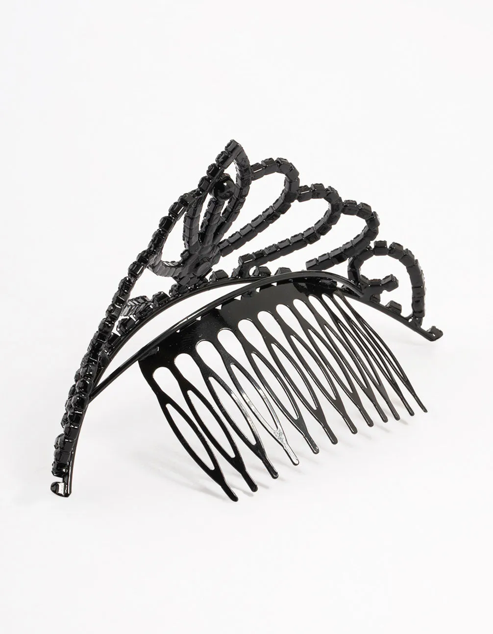 Black Coated Classic Mini Tiara Comb