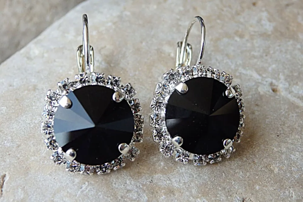 Black Rebeka Drop Earrings