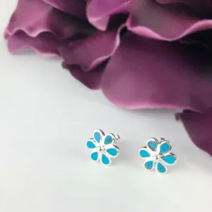 Blue Daisy Earrings - VE582