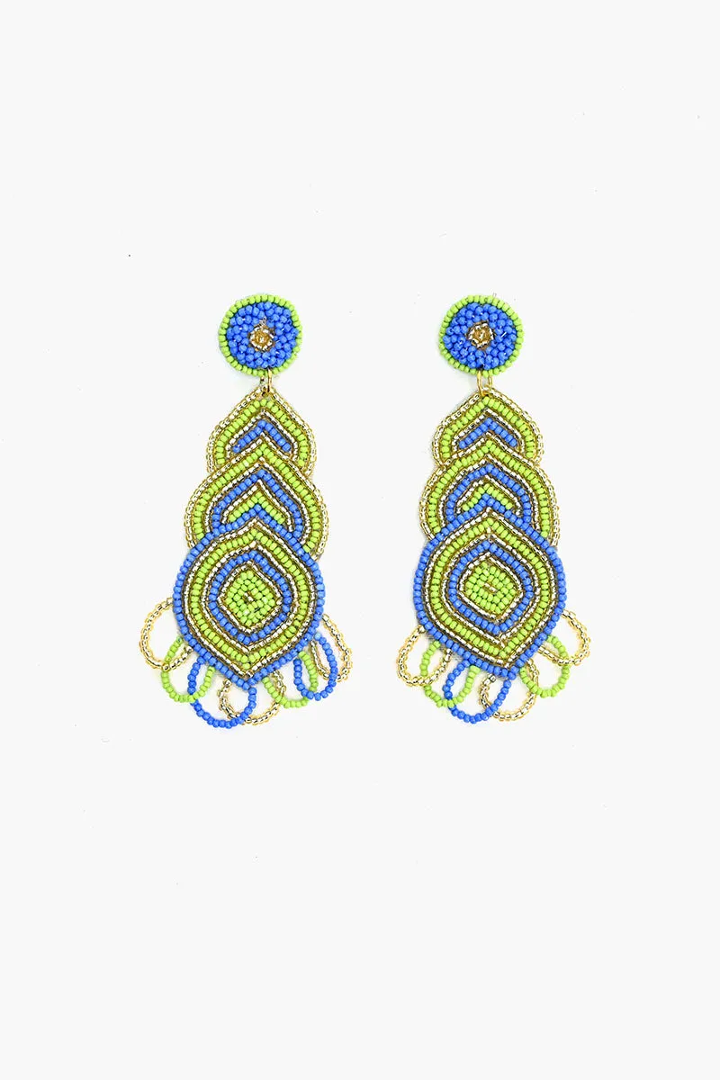 Blue Haze Beaded Earrings