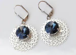 BLUE NAVY Dangle EARRINGS