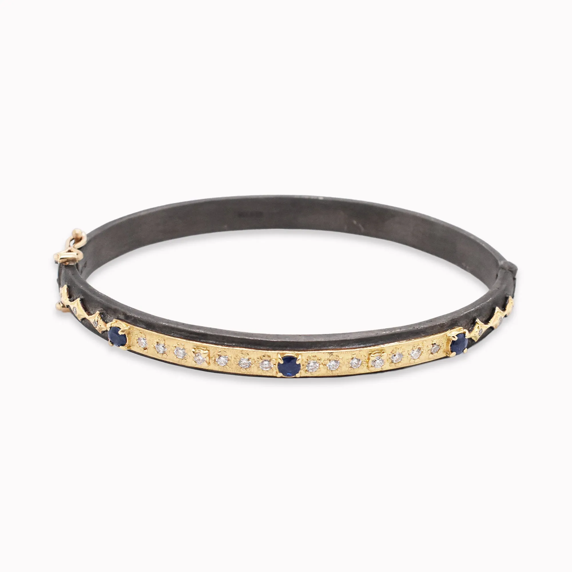 Blue Sapphire & Diamond Crivelli Bangle