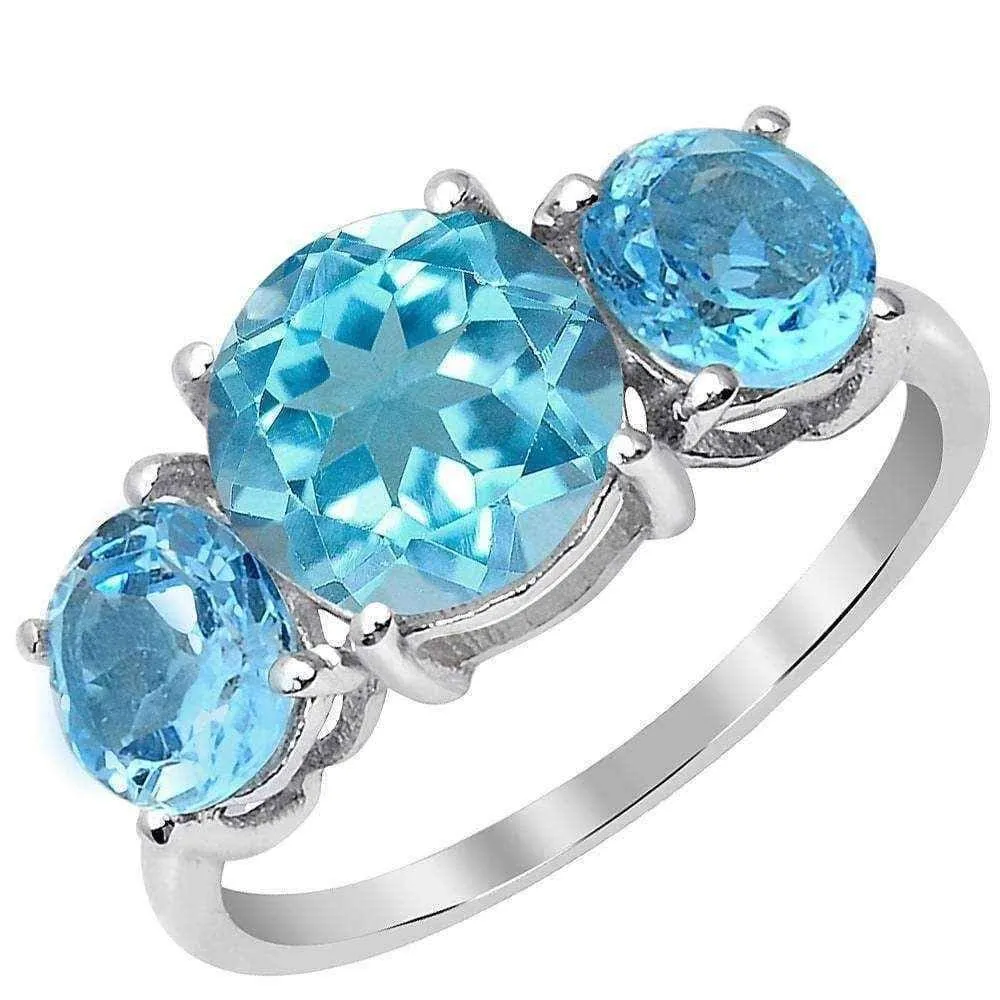 Blue topaz engagement ring