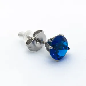 Borghetti Earrings Zircone Tondo Blu 7 Ear Studs 1 PC