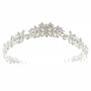 Bridal Tiara with Pearl & Marquise Crystals