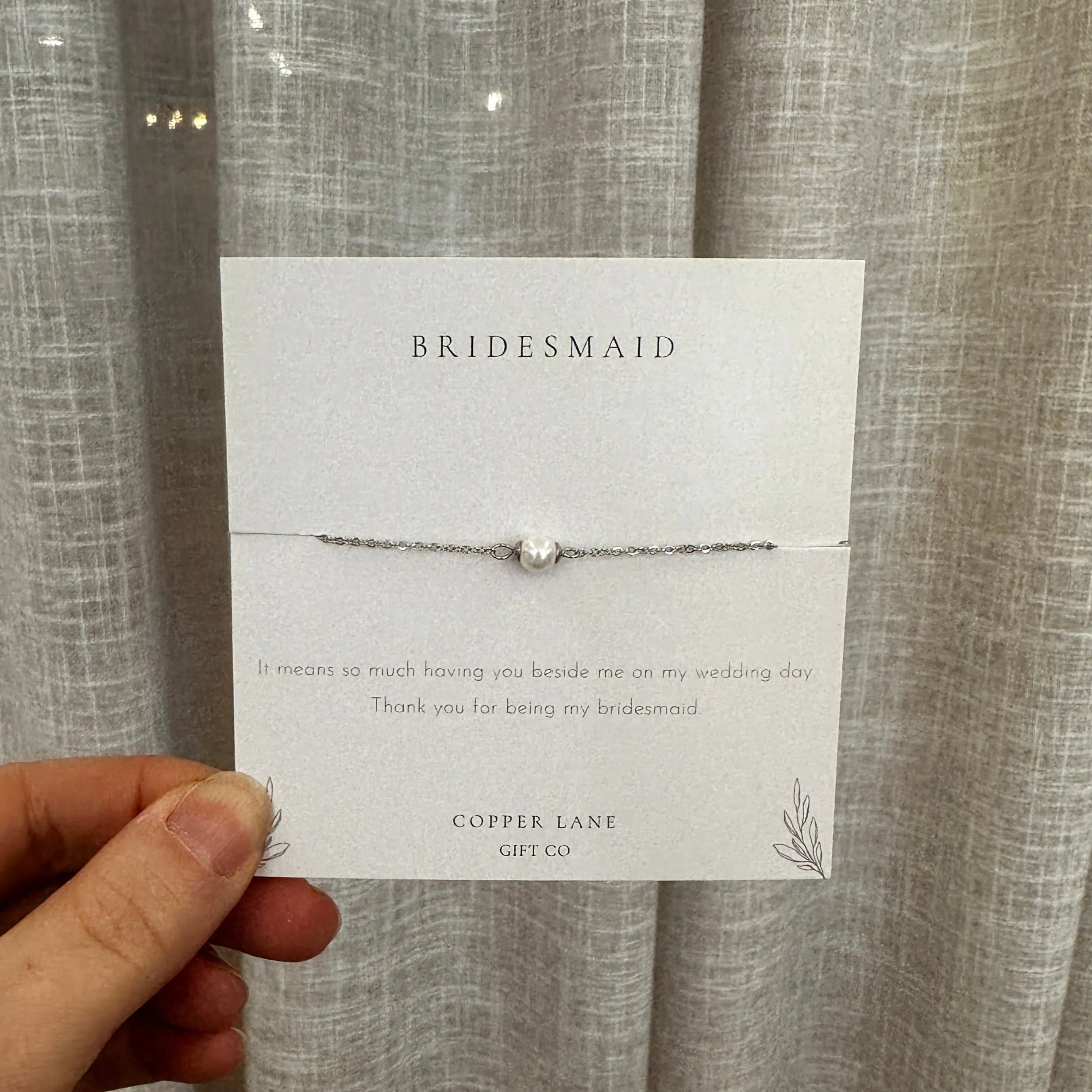 Bridesmaid Thank You Bracelet Silver