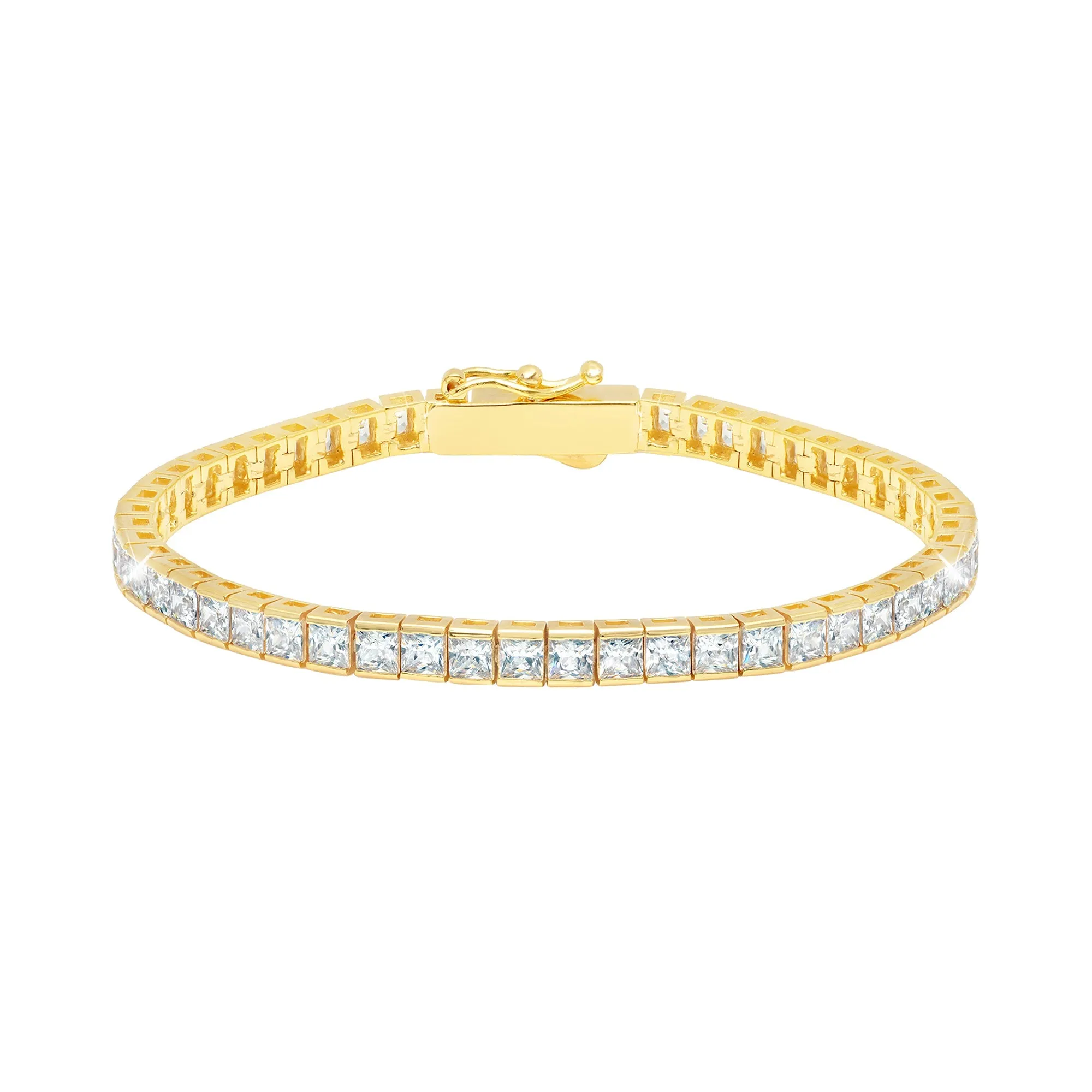 Brilliant Square Princess Cut 3mm Tennis Anklet