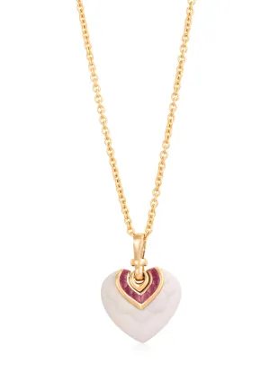 Bulgari Chandra Porcelain Ruby Gold Pendant