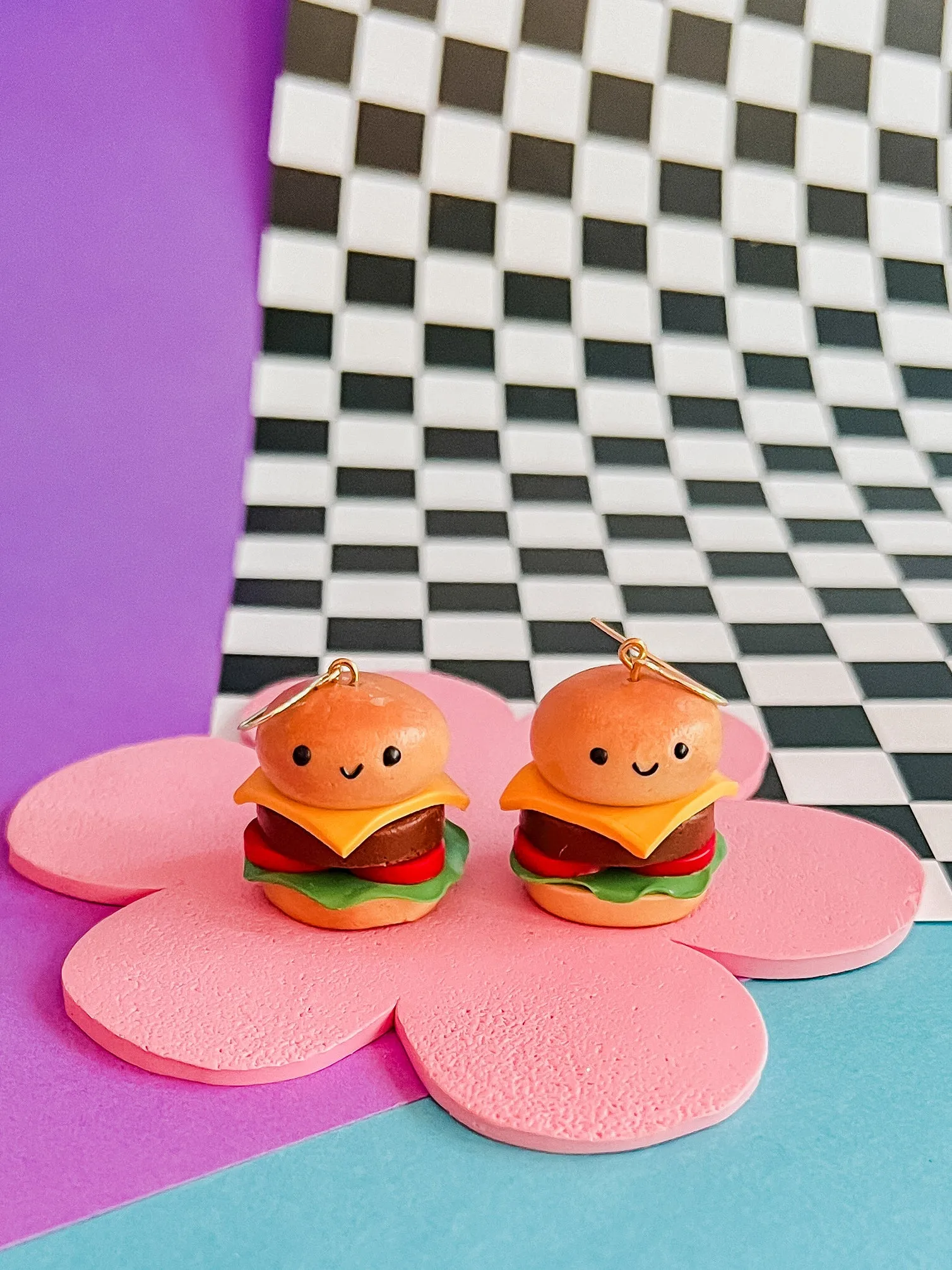 Burger Me | Cheeseburger Polymer Clay Earrings