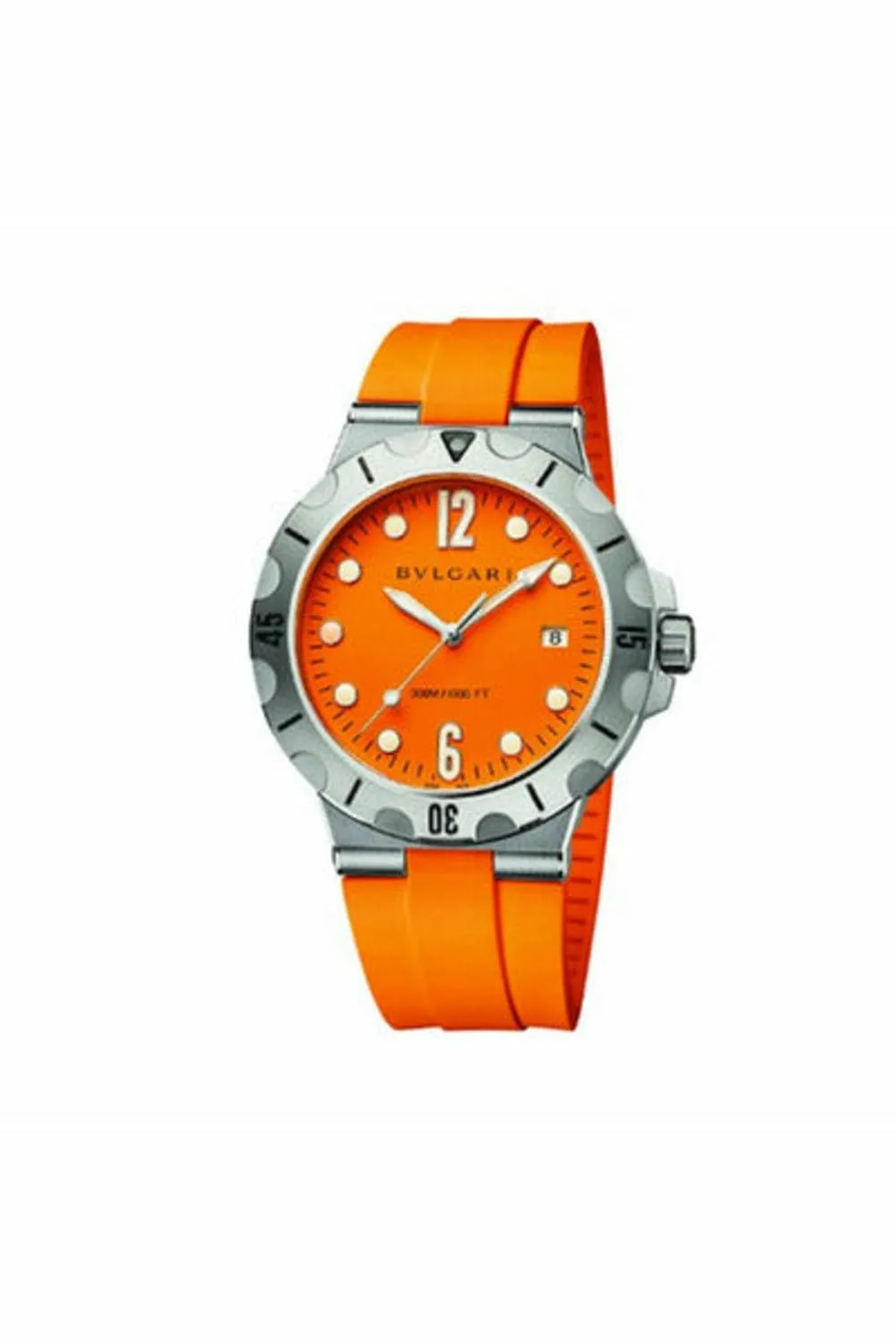 bvlgari diagono scuba automatic orange dial 41mm men's watch ref. 102787