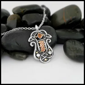 Celtic Citrine and Diamond Pendant