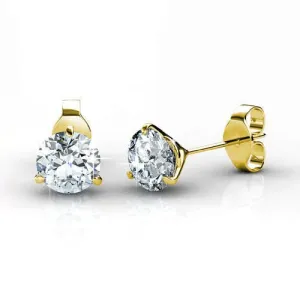 Chosen 1.00CT Round Cut Diamond Stud Earrings in 14KT Yellow Gold