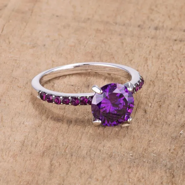 Cicelia Amethyst CZ Silver Cocktail Ring | 2.3ct