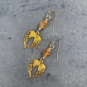 Citrine and Wings Earrings