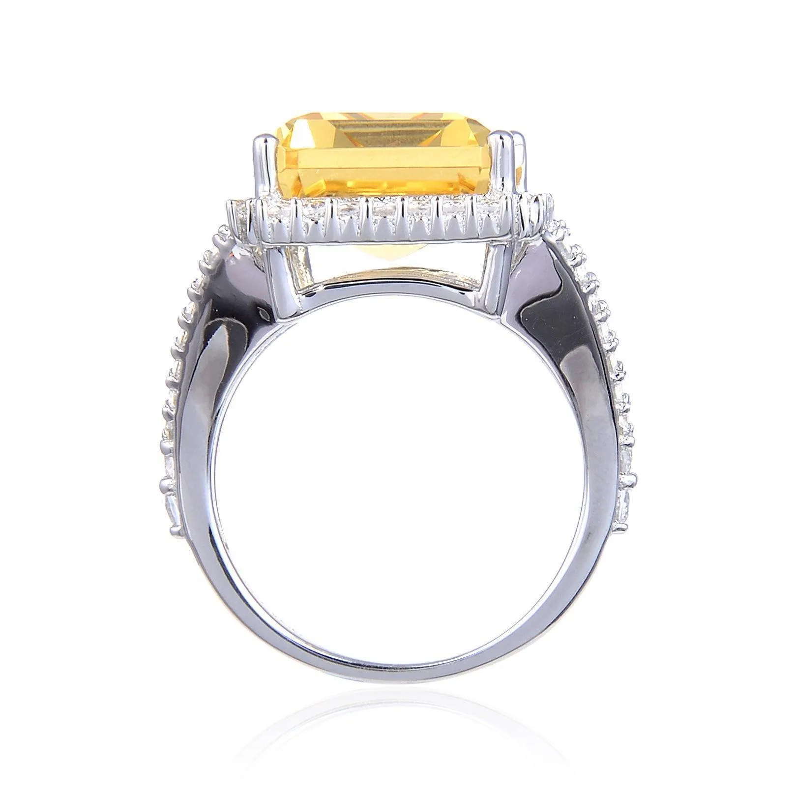 Citrine Emerald Cut Statement Ring