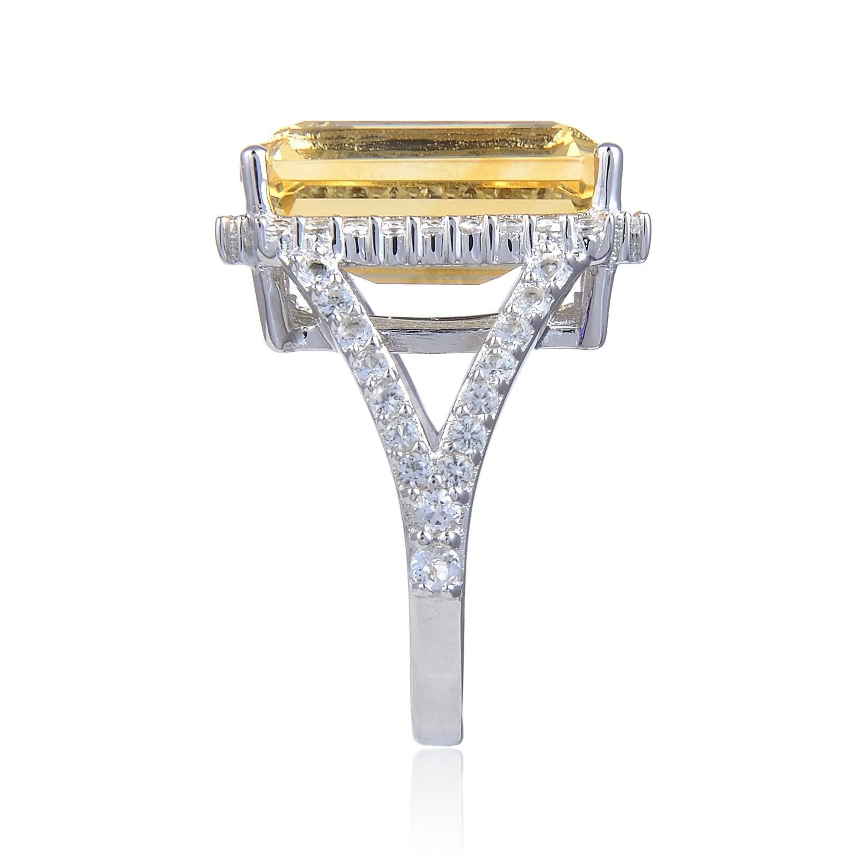 Citrine Emerald Cut Statement Ring