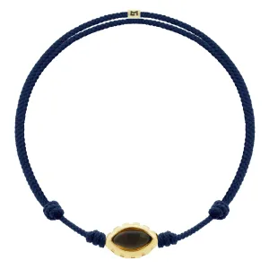 Citrine Eye of the Idol on Navy Cord Bracelet