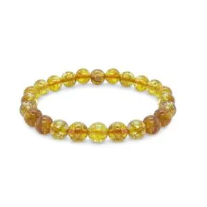 Citrine Gemstone Elastic Ball Bracelet 8mm