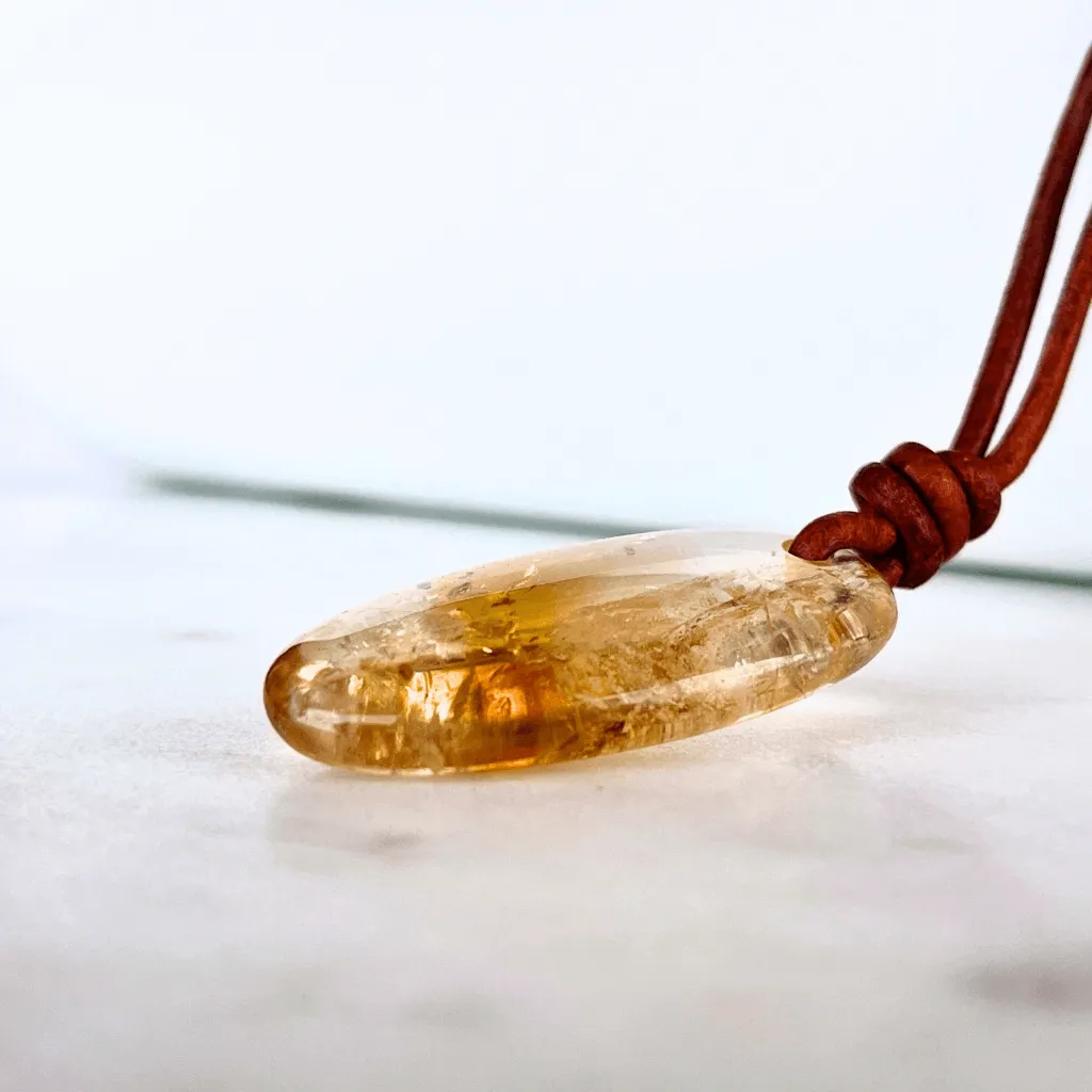 Citrine Oval Gemstone OOAK Pendant - Exclusive Elegance