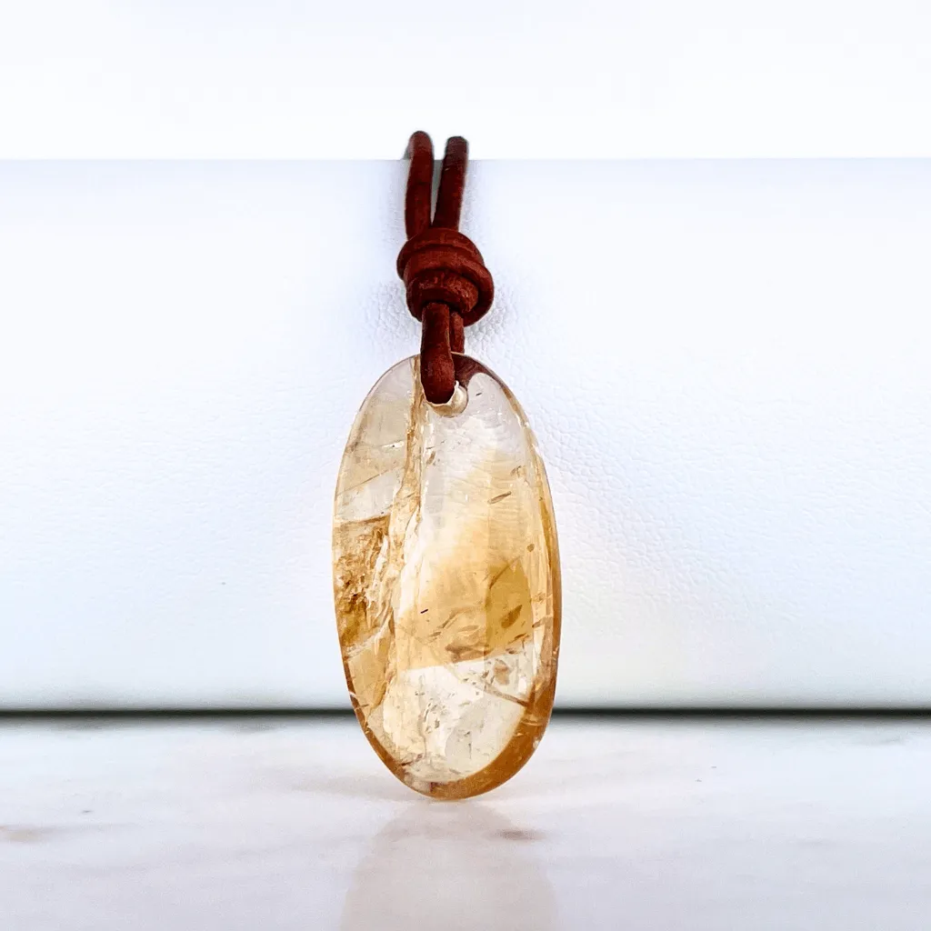 Citrine Oval Gemstone OOAK Pendant - Exclusive Elegance