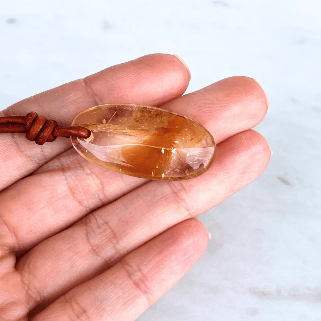 Citrine Oval Gemstone OOAK Pendant - Exclusive Elegance