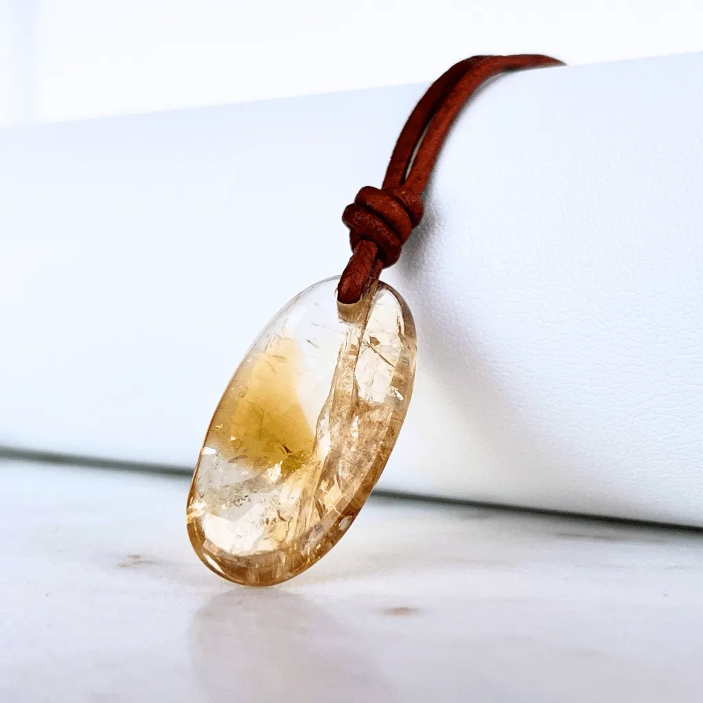 Citrine Oval Gemstone OOAK Pendant - Exclusive Elegance