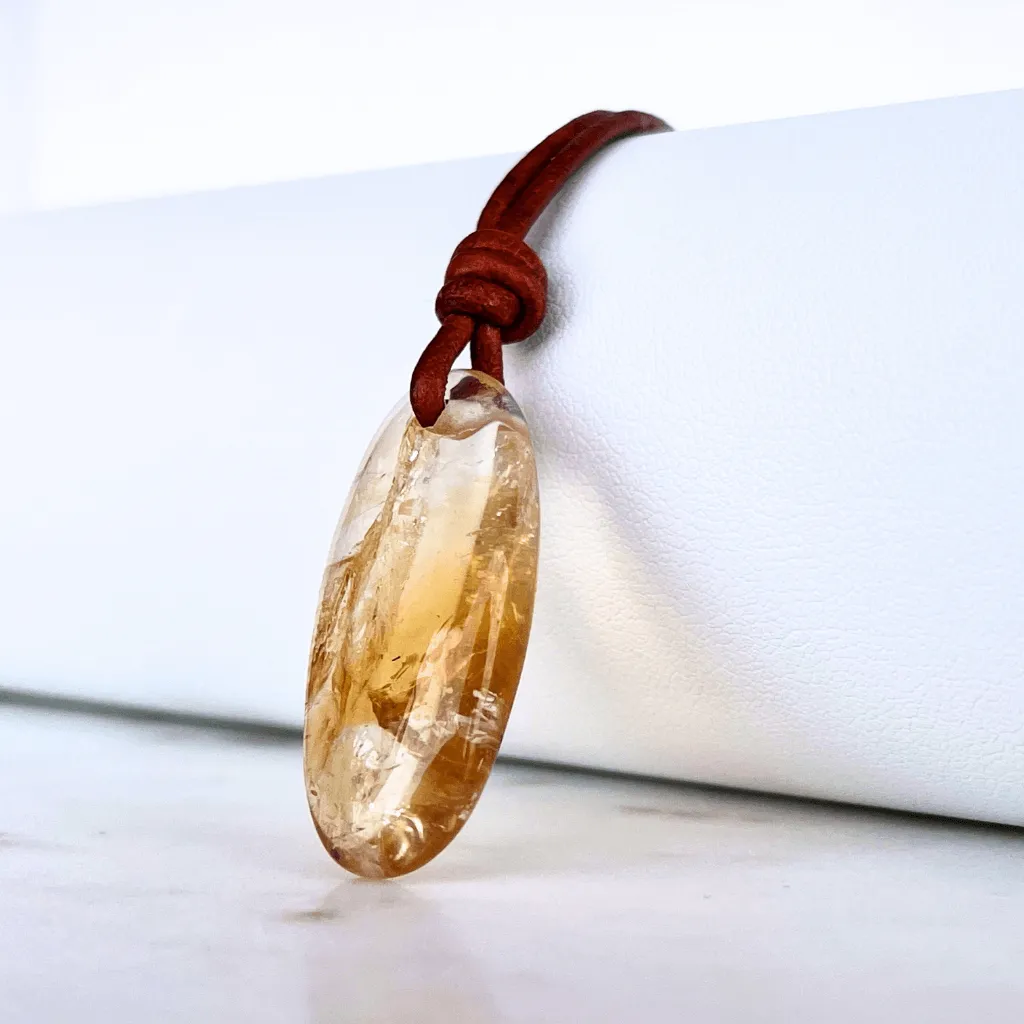 Citrine Oval Gemstone OOAK Pendant - Exclusive Elegance