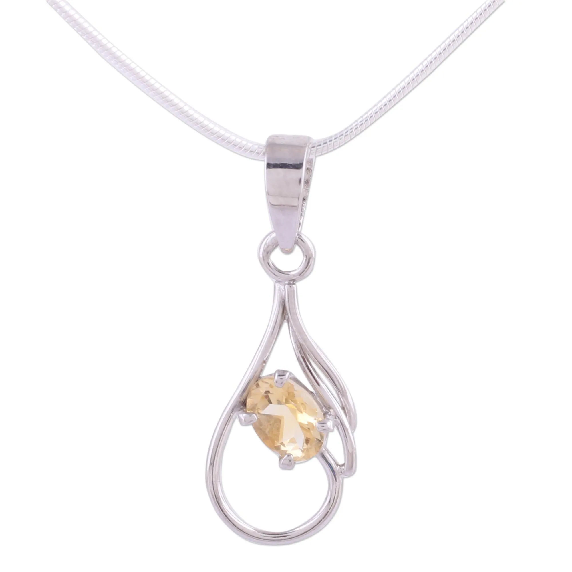 Citrine pendant necklace - Sunny Dawn | NOVICA