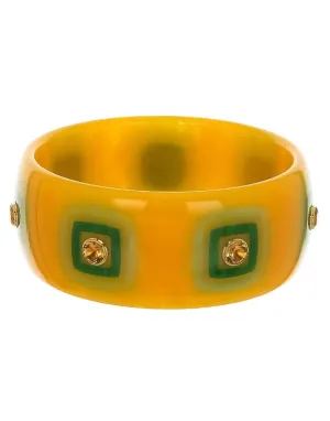 Citrine Yellow & Green Bakelite Bangle