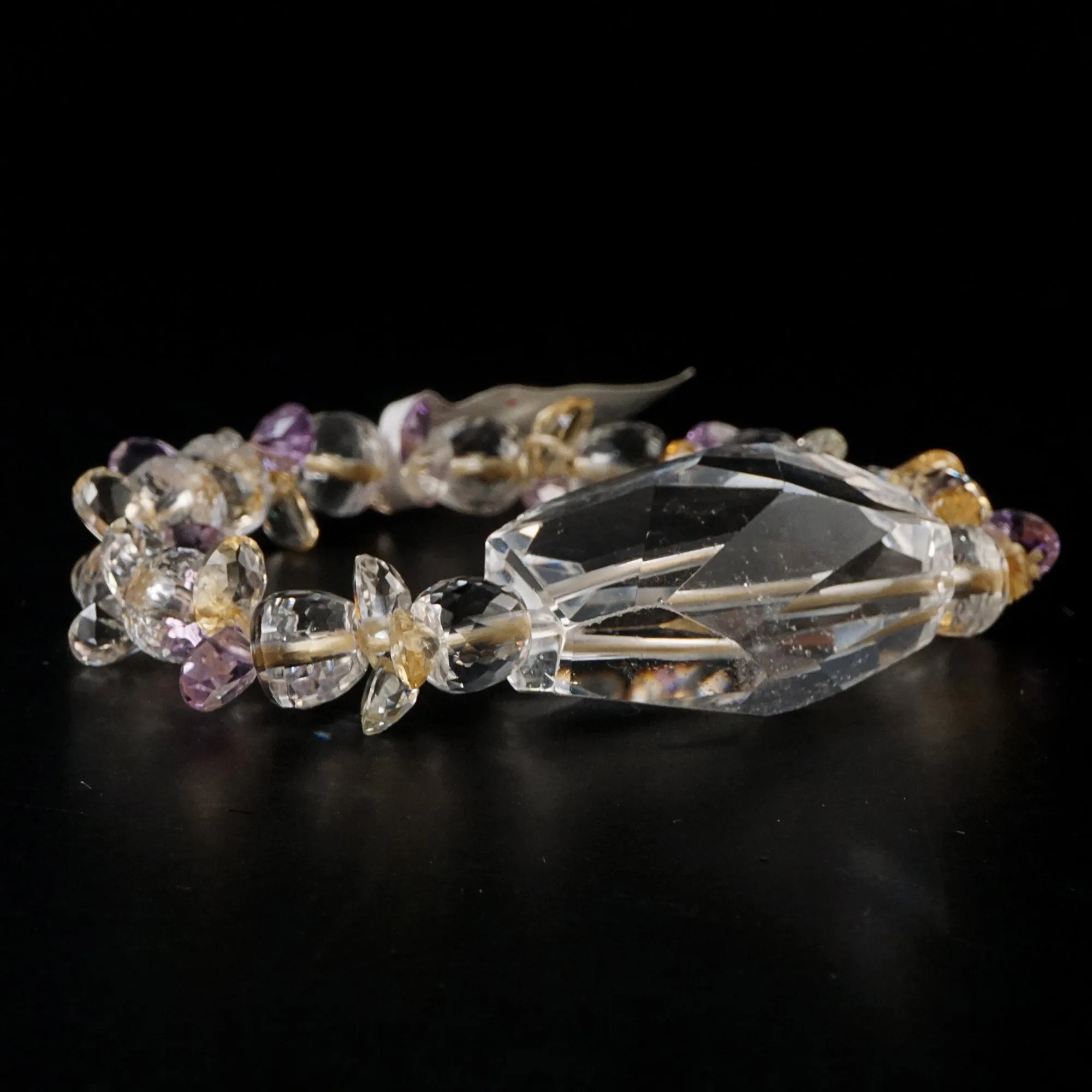 Clear Quartz, Citrine, Amethyst Faceted Assorted Shapes