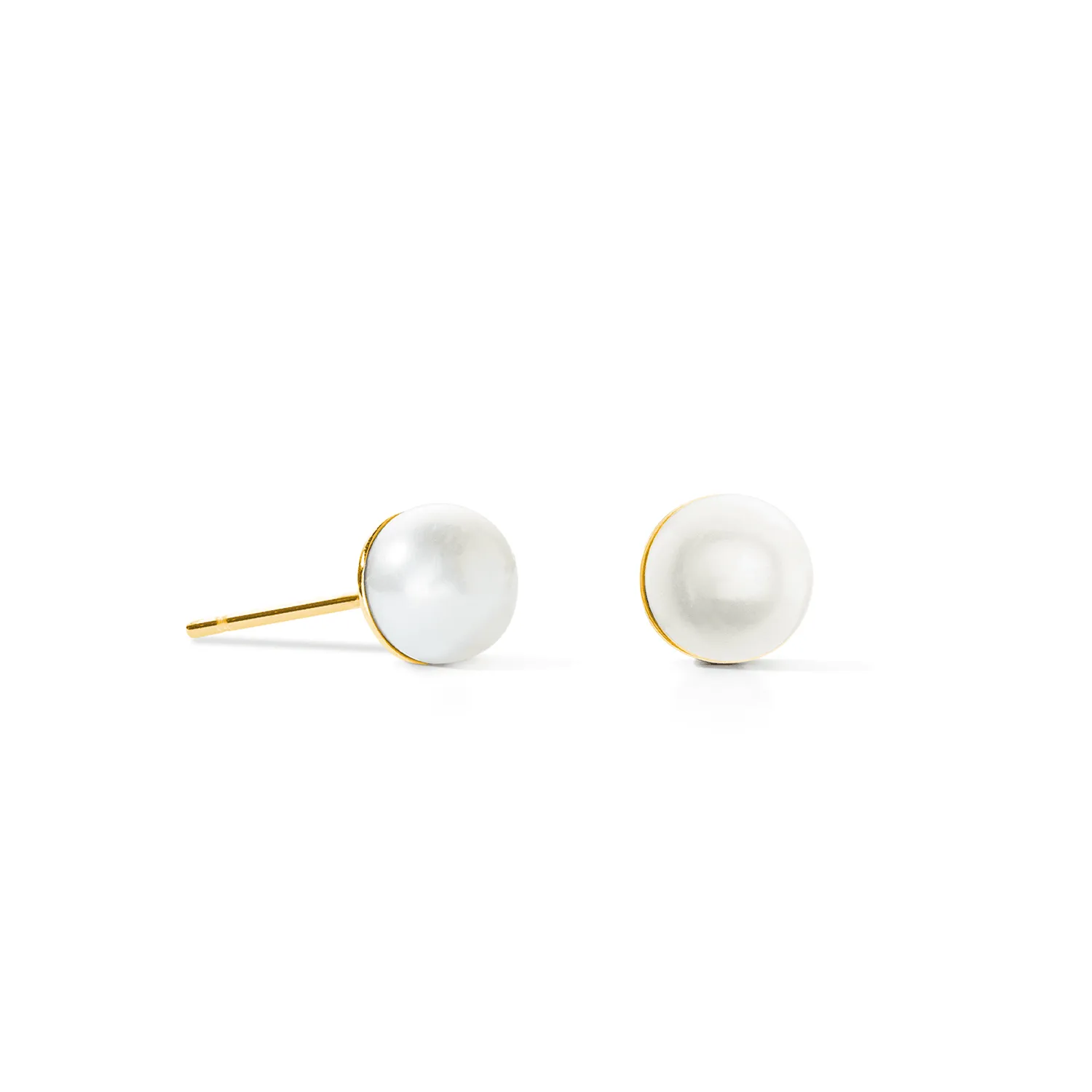 Coeur De Lion Gold Freshwater Pearl Stud Earrings