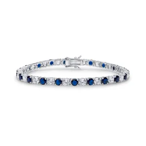 Cressida Tennis Bracelet (Sapphire/White)