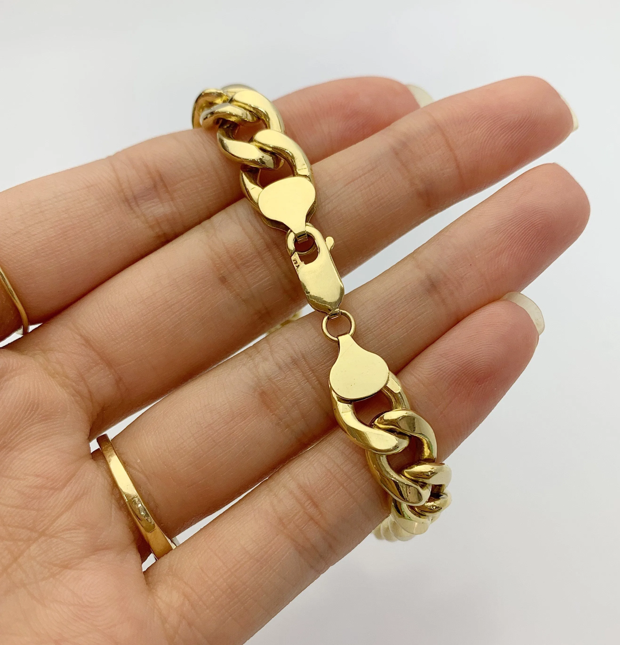 Curb Chain Bracelet 14k Gold Filled 9.9mm (SM94LC)