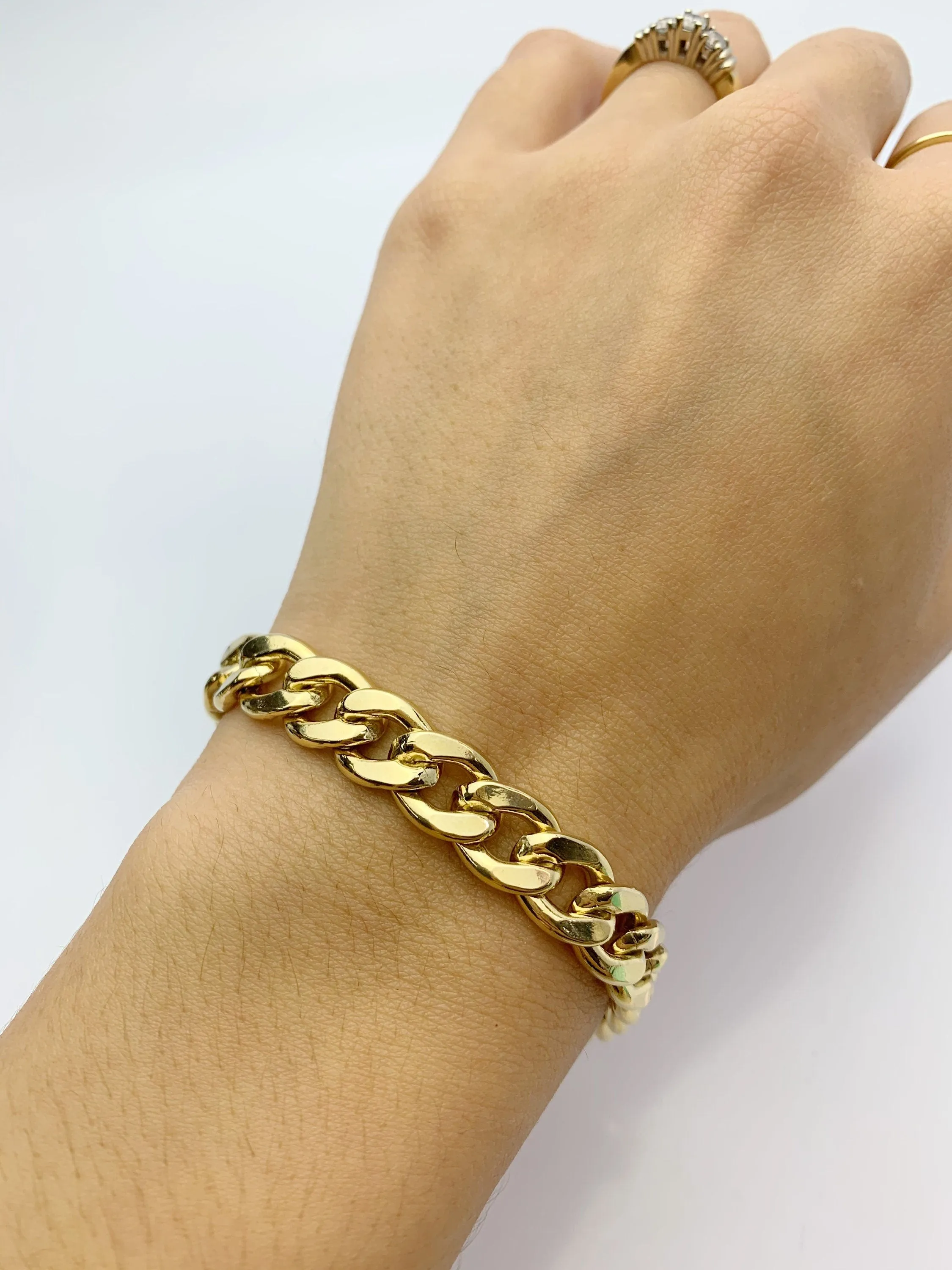 Curb Chain Bracelet 14k Gold Filled 9.9mm (SM94LC)