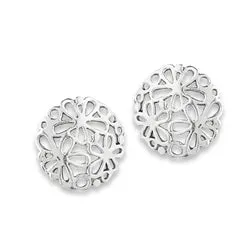 Cutout Flowers Silver Stud