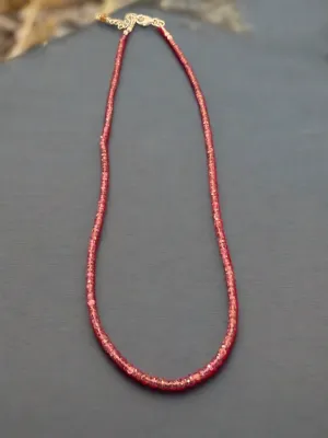 Decorte Silver Hand Beaded Ruby Necklace