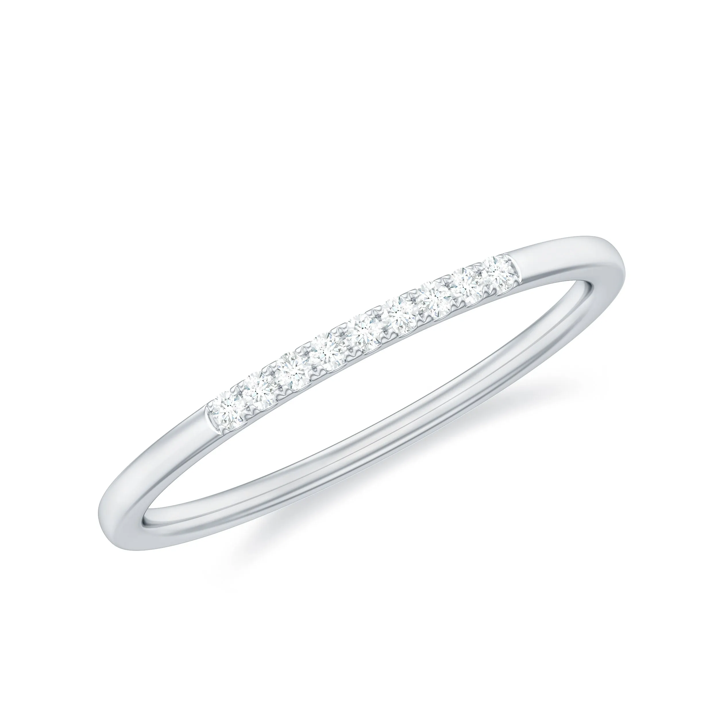 Diamond Stackable Enhancer Ring in Scalloped Setting